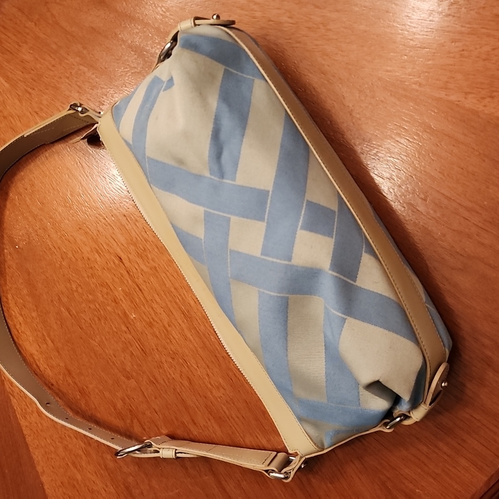Lancel super fun woven canvas and leather BEAUTY!! IN EXCELLENT CONDITION!